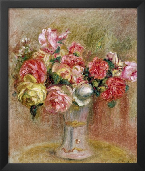 Roses in a Sevres Vase - Pierre-Auguste Renoir painting on canvas